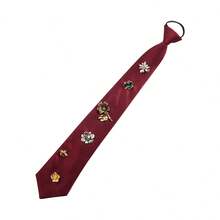 1 PC New Retro Red & Black Accessory - Tie-Inspired Floral Design| Niche Fashionable & | Perfect For Stylish Outfits - 彩色 - 查看 5
