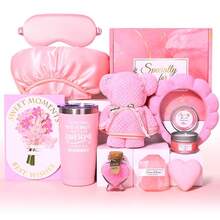 Unique Care Gifts For Women,Relaxing Spa Gift Basket Set,  Bath Sets Gift, With Stainless Steel Tumbler & Flannel Blanke,9/10/12-Piece,Holiday Gifts,Birthday Gifts For Mom, Sister,Best Friend,Wife,Graduation Gift Boxes - Hồng-20 oz - Xem 3