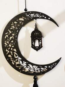 1件/2件新月形流苏壁挂装饰，波西米亚伊斯兰阿拉伯图案灯笼星月艺术节日装饰，斋月开斋节家居墙面装饰，客厅卧室玄关窗户门派对装饰，现代斋月家居饰品 - 彩色 - 查看 9