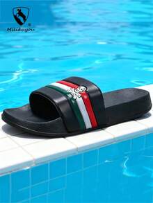 1双男女通用拖鞋，男士拖鞋，女士拖鞋，夏季凉鞋，春秋冬季室内拖鞋，卧室拖鞋，休闲拖鞋，舒适鞋履，泳池/沙滩拖鞋，软底厚底鞋，尺码38-48 - 黑色 - 查看 2