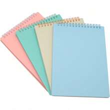 Pastel Blue Spiral Notebook, Single Piece Wirebound Journal With Smooth Paper For Notes, Journaling & Office Use, Portable Aesthetic Notebook For School, Home & Daily Planning - Màu xanh lam - Xem 1