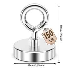 1 nam châm dụng cụ câu cá siêu mạnh, nam châm tròn chịu lực cao, nam châm neodymium cỡ lớn dùng để gỡ thẻ, lực hút mạnh, công suất cao, thích hợp cho việc thu hồi đồ vật ở hồ, sông, bãi biển và sân vườn. - Bạc - Xem 9