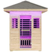 Outdoor Infrared Sauna For Home, Spruce Wood Dry Sauna 1/2/4 Person, Low EMF 2645W/240V Design With Tourmaline Stone Foot Warmer, 7-Color Light Therapy & Dual Bluetooth Speakers - 2 Person Outdoor Sauna - View 9