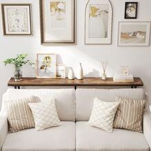 Costoffs Console Table 180cm Entryway Table, Modern Side Table Simple Long Table For Hallway/Living Room/Home/Office, Rustic Brown - Rustic Brown - View 3