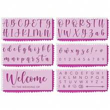 Stencil Stop Wedding Stencils Set Of 6 - Reusable Stencils For Painting On Wood, Walls, Fabric & Rocks - Durable 14 Mil Mylar Plastic For DIY Crafts & Wedding Decor Projects,WeddingDecorations[Setof6Stencils] - 婚禮裝飾[6個模板組] - 查看 1