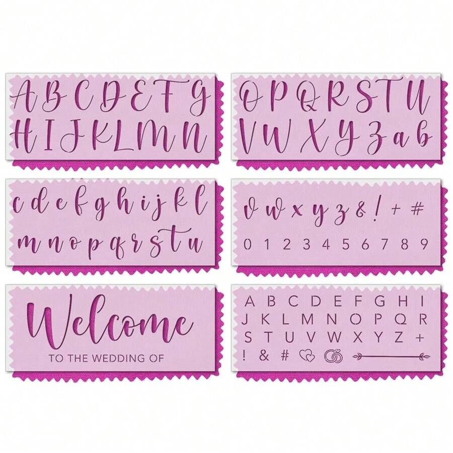 Stencil Stop Wedding Stencils Set Of 6 - Reusable Stencils For Painting On Wood, Walls, Fabric & Rocks - Durable 14 Mil Mylar Plastic For DIY Crafts & Wedding Decor Projects,WeddingDecorations[Setof6Stencils] - 婚禮裝飾[6個模板組] - 查看 1