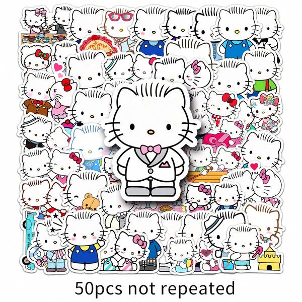 50pcs Cute Danielle Cartoon Stickers, Sanrio Decor Stickers For Phone Case, Mochi Stickers