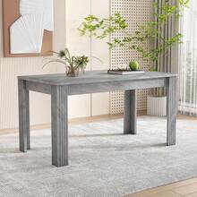 Dining Table, Modern Dining Table, Sturdy Dining Table, Four-Legged Table, Oak Wood Table, Rectangular Dining Table, Leisure Coffee Table,Dining Table, White [OLD SKU:WF312300AAW] - Grey + Particle Board - View 10