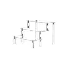 1套亚克力1-4层桌面展示架，可用于展示纸杯蛋糕、香水、手办、盲盒等，透明梯形收纳柜 - 白色 - 查看 1