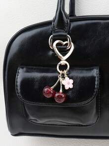 1 chiếc móc khóa hình hoa anh đào giả bóng bẩy, thời trang, tinh tế, 3D, dùng trang trí túi xách, phụ kiện trang sức, quà tặng Giáng sinh, móc khóa điện thoại, phụ kiện móc khóa màu vàng. - Nhiều màu - Xem 2