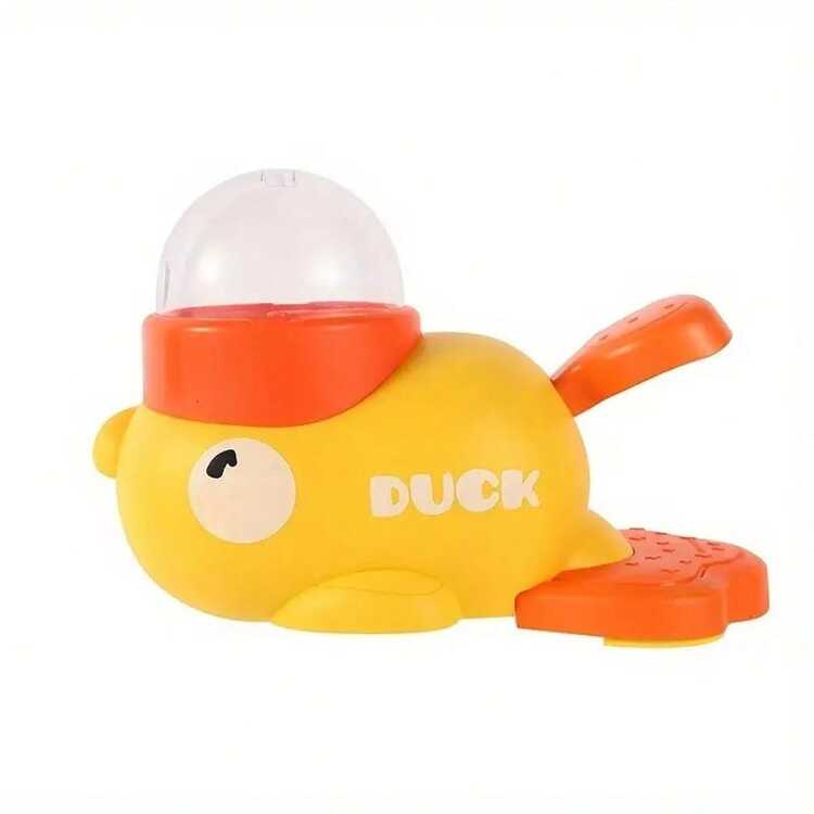 Juguete interactivo dispensador de alimento con forma de pato - Diseño de pico y garras de pato naranja, dispensador de rompecabezas de plástico duradero, juego de alimentación divertido, adecuado para mascotas de todos los tamaños, estación de alimentación para mascotas resistente y duradera - Amarillo - Añade 9
