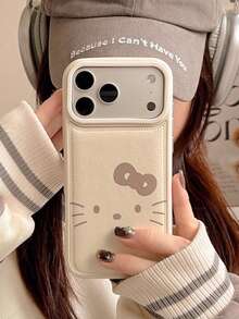 Sanrio 可爱卡通猫咪表情 Hello Kitty 蝴蝶结硅胶手机壳 - 兼容苹果 17/17 Air/17 Pro/17 Pro Max、16/16 Plus/16 Pro/16 Pro Max、15/15 Plus/15 Pro/15 Pro Max、14/14 Plus/14 Pro/14 Pro Max、13/13 Pro/13 Pro Max、12/12 Pro/12 Pro Max、11/11 Pro Max，防尘、高性价比、流行款，气泡纹理防摔保护套