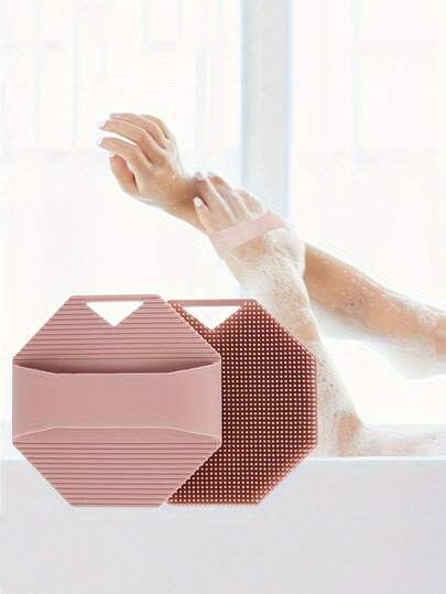 1/2pcs Soft Antimicrobial Bath Brush - Gentle Exfoliating Bath Brush, Deep Cleansing, No Battery Required, Durable And Easy To Clean, Ideal For Sensitive Skin, Beige Color, Bath Brush, Shower Brush, Ergonomic Design, Smooth Texture, Body Brush, Bathroom Accessory, Shower Accessory, Body Brush, Bath Brush, Shower Brush, Bath Brush