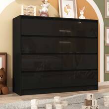 18/12/9/8 Drawer Dresser For Bedroom, Dresser With Charging Station And Deep Drawers, Modern Chest Of Drawer Handle Free, Wide Storage Organizer Cabinet For Bedroom, Living Room, Entryway - 黑色 - 查看 2