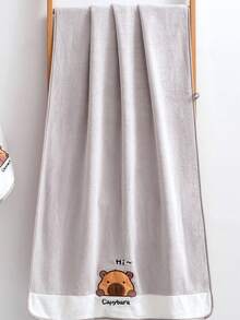 Toalla de baño suave y absorbente de felpa de coral para niños, amigable con la piel - Gris Claro - Ver 6