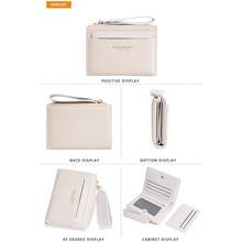 Women's Short Wallet High-Quality Ins-Style Card Holder Wallet Contrast Color Student Zipper Wallet For Women Wallet Mini Wallet Purse Wallet Small Wallet Cute Wallet Wristlet Wallet Purses For Woman Wallet For Ladies - Apricot - View 8