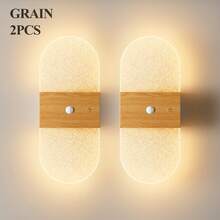 Luz de Parede Moderna com Sensor de Movimento de Cristal, Candeeiro de Parede LED Inteligente com Sensor Acrílico, Luz de Parede LED Sem Fios, Luz Noturna Alimentada por Bateria, Temperatura de Cor e Brilho Ajustáveis, Adequado para Corredor, Casa de Banho, Quarto, Decoração de Casa, Sala de Estar - Multicolorido - Ver 30