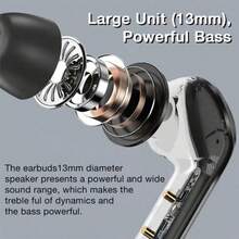 全新TWS无线耳机，带LED电量指示灯、数字显示、立体声、蓝牙兼容、透明无线蓝牙耳机、HIFI音质，适用于所有智能手机