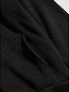 Sudadera informal de manga larga con capucha, estilo retro americano, con estampado de corazones y estilo cómic, de algodón grueso, holgada, ideal para otoño e invierno. - Negro - Ver 5