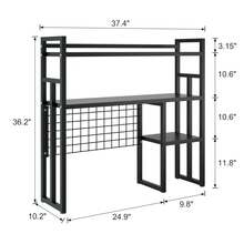 Durable Metal Desktop Shelf 37.4" 45.3" 4 Tier All Metal Desktop Bookshelf Heavy Duty Desk Display Storage Rack - 黑色 - 查看 3