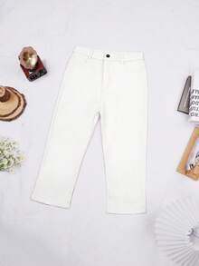 Apperloth A Solid Capri Skinny Trousers - White - View 7