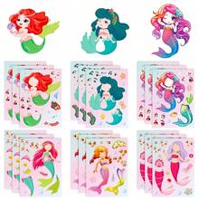 1 Gói (6 Tờ) Hình Dán Công Chúa Xanh Đổi Mặt, Hình Dán Hoạt Hình Tương Tác Vẽ Tay Tự Làm, Hình Dán, Đồ Thủ Công, Quà Sinh Nhật - Nhiều màu - Xem 3