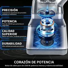 Mera House Licuadoras De Cocina,Licuadora2L Motor de cobre puro de 1500 W,Con sus tres hojas de acero inoxidable verticales,3 programas preestablecidos,para jugos refinados, vegetales,salsas,Nueces - Tipo de Enchufe A USA (110-127V) - Ver 4