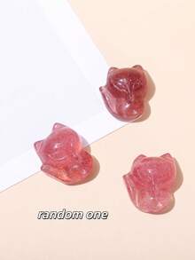 1件天然鸽血红/浅草莓石英蝴蝶/玫瑰花/狐狸/熊形吊坠，疗愈水晶，带来情感祝福和正能量，适合DIY珠宝制作、手链、项链和其他艺术饰品 - 彩色 - 查看 37