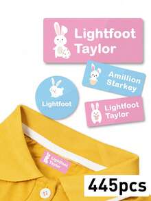 Custom Name Waterproof Stickers, Cute Cartoon Style Labels Stickers, Personalized Name Label Stickers For Clothes, Customized Decorative Tags. - Style 14 - View 10