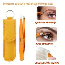 Pinzas para el vello facial, pinzas de cejas de acero inoxidable con punta inclinada para eliminar el vello, para el cuidado y arreglo de cejas y pestañas - Multicolor - Ver 1