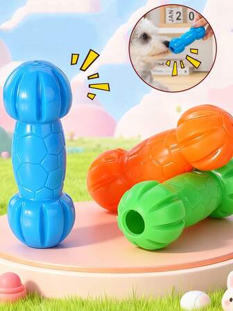 TPR Dog Chew Toy With Sound, Bone Shaped Dog Chew Toy For Teething, Biting, Self-Playing, Teeth Cleaning, Interactive Dog Toy