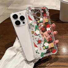Funda para teléfono con diseño de gnomos navideños, compatible con teléfonos ,  17,  16 Pro Max,  15 Pro Max,  13 y  12. Fabricada en TPU para una protección eficaz contra golpes y caídas. Un regalo ideal para familiares, amigos, parejas y para celebrar las fiestas de invierno. - transparente - Ver 1