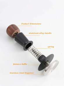 1个带刻度的螺纹底咖啡压粉器，胡桃木材质，柔性头设计，51/53/58毫米，适用于意式咖啡机，咖啡工具，咖啡师配件