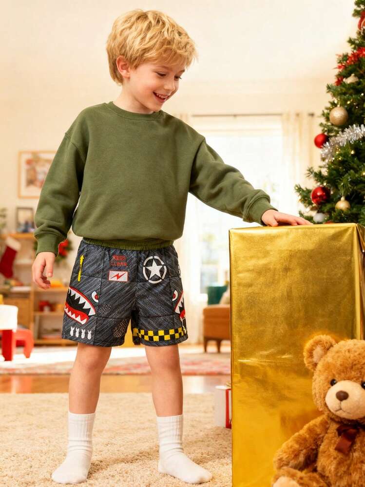 Ice Cream Shorts Boy Clothes, Gifts For Teen Kids Boys Unisex, Black Gray Shark Trunks Sweatpants Underwear Pants, Boys Christmas PjChristmas Birthday Gifts For Teenage Dress, Thanksgiving Outfit, School Sport Running Pants, Running Pants, Basketball Shorts - cá mập đen và xám - Xem 5