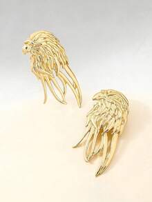 一对独特时尚的金属动物造型几何鹰头耳环，适合女性日常佩戴和参加派对作为礼物 - 老鷹頭 - 查看 2