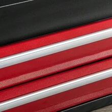 DURHAND Tool Box, Robust Tool Cabinet Without Tools, 2 Drawers, Lockable, With Handle, Black Red Steel - 1 - View 7