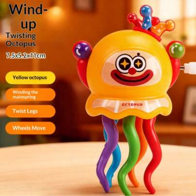 Wind-Up Dancing Octopus Toy! No Battery Required, Just Wind It Up And Watch It Wiggle Its Body With A Cute And Amusing Motion. Simple To Operate, Just Twist And It Starts Moving. Great For Desk Stress Relief And Daily Entertainment, Full Of Fun And Amusement. (Arm And Crown Colors Are Random)