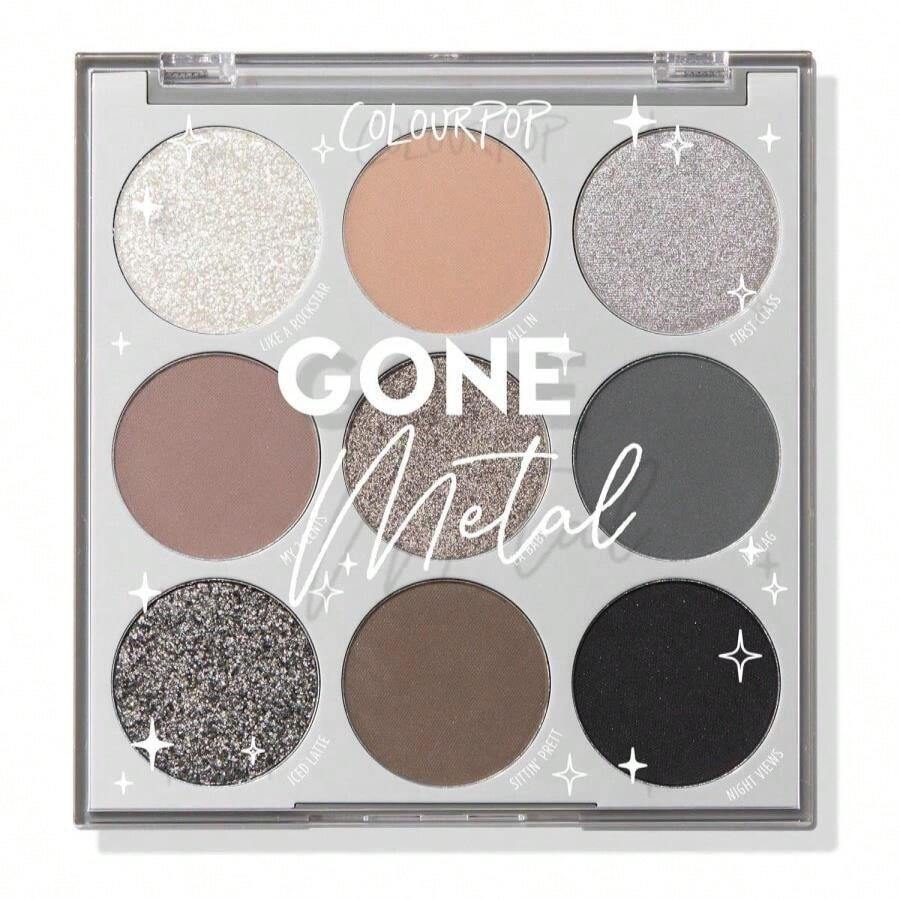 ColourPop Eyeshadow Palette - Eye Makeup Palette With Matte, Metallic, Matte Sparkle &Amp; Glitter Finishes - High-Pigment Eye Makeup With A Long-Wearing Formula - Gone Metal (0.3 Oz) - ColorL - 查看 1