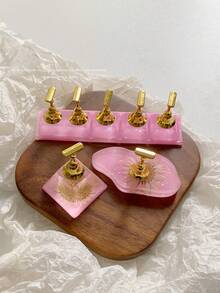 亚克力极光彩虹色矩形钻石形状美甲展示架，树脂水晶珠水钻复古韩国花朵激光 DIY 家居和户外女士母亲姐妹妻子女友婚礼美甲沙龙美容情人节使用