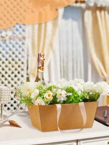 Bulk Kraft Basket, Empty Kraft Gift Basket With Handle,Gift Wrapping, Wedding, Party, Christmas, Valentine's Day - Multicolor - View 6