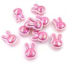 10pcs Colorful UV Cross Hole Rabbit Head Acrylic Beads For DIY Jewelry Making, Necklaces, Bracelets, Earrings, Handicraft Accessories - 10Pcs - 查看 15