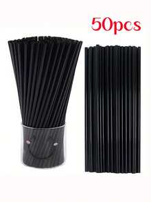 20/50/100/200/300/400pcs Black Flexible Straws, Coffee Stirrers, Beverage Accessories Suitable For Milkshakes, Slushies, Bubble Tea, Pearl Milk Tea, Iced Coffee, Suitable For Bars, Clubs, Restaurants And Home Use, Also Can Be Used As School Supplies - Multicolor - View 14