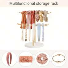 حامل شريط الرأس المنظم المعدني ذو الطبقة الواحدة/الطبقتين/الثلاث طبقات، حامل عرض شريط الرأس، منظم تخزين شريط الرأس وحبال الشعر والإكسسوارات والأساور والأساور للبنات والنساء لديكور غرفة النوم والسكن الجامعي