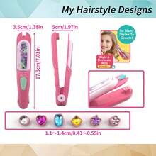 Girls' Hair Styling DIY Set - Magic Braider And 8 Gem Hair Accessories. This Salon Role-Play Set Includes A Children's Automatic Hair Braider That Can Create Pigtails, Twists, And Fishtail Braids, As Well As Various Styling Tools. The Set Contains A Braiding Aid, Comb, Colored Hair Ties, Headbands, Faux Gemstone Beads, And Shiny Hair Clips - All Designed Specifically For Girls To Safely Learn Braiding And Explore Their Creativity.