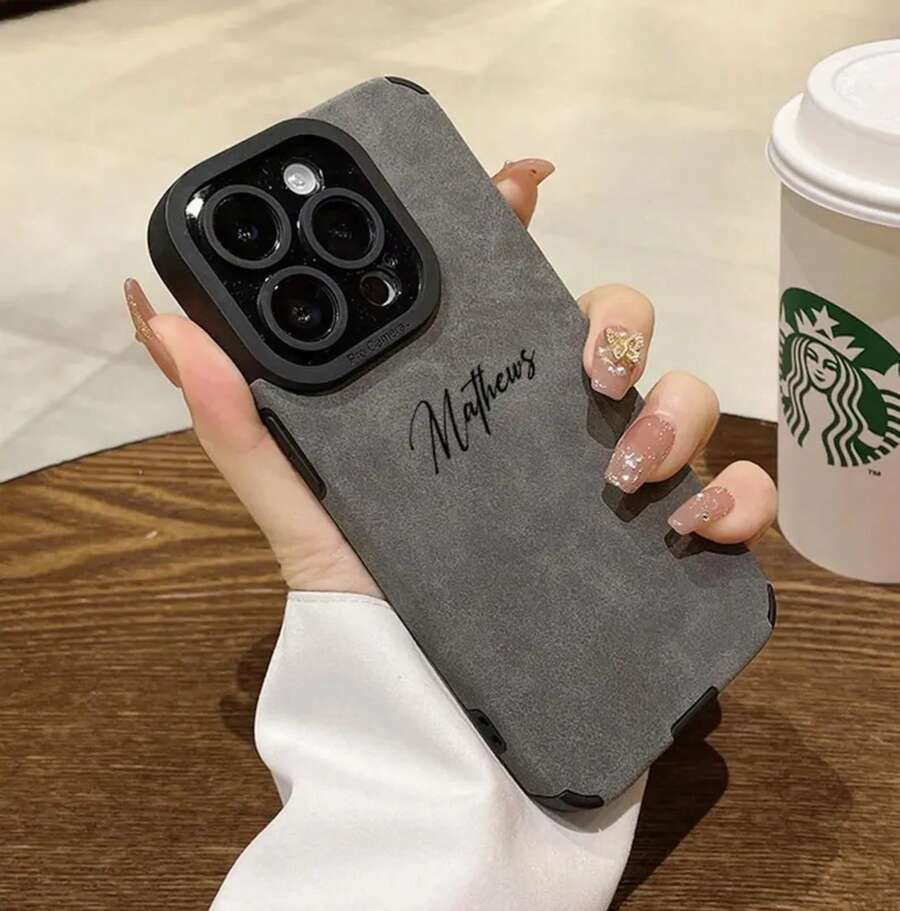 Shockproof  Custom Phone Case - Personalised Name Case Cover For IPhone 16 15 14 13 12 11 Pro Max - Black - View 1