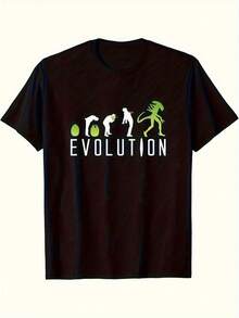 Tee-shirt William Utauni Homme Alien 45e anniversaire Ellen Ripley Art - Évolution vers le graphique Xenomorphe, noir avec design vert, vêtement de rue décontracté à manches courtes pour le camping et les activités de plein air, tee-shirts de camping, vêtements d'été, chemise graphique de camping confortable - Noir - Voir 6