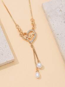 قلادة "ماما" الفاخرة بشكل قلب، مطلية بالذهب عيار 22 قيراط، مرصعة بالزركونيا والشرابة، تصميم فريد لسلسلة الترقوة، هدية عيد الأم، إكسسوار للاستخدام اليومي