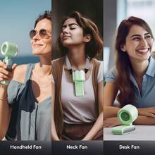 Portable Handheld Mini Fan, Foldable Powerful Winds Turbo Fan, 10000mAh Battery & 50000RPM Speed, USB Rechargeable Personal Fans With 5 Speed, Digital Display For Women Men Travel Camping Outdoor - 薄荷綠 - 查看 5