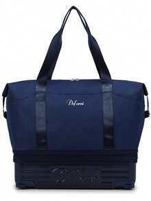 可折叠拉杆旅行包，大容量，时尚宽敞，适合女性，简约时尚，可拆卸轮子和拉杆，周末旅行包，过夜包，行李包，便携包，拉杆包，短途商务旅行包，牛津布孕妇旅行包，适合旅行、度假、返校、旅游、宿舍、大学生、高中生