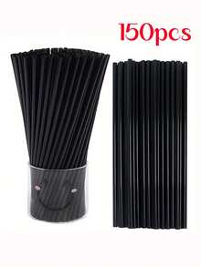 20/50/100/200/300/400pcs Black Flexible Straws, Coffee Stirrers, Beverage Accessories Suitable For Milkshakes, Slushies, Bubble Tea, Pearl Milk Tea, Iced Coffee, Suitable For Bars, Clubs, Restaurants And Home Use, Also Can Be Used As School Supplies - Multicolor - View 13